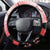 Japan Samurai Warrior Steering Wheel Cover Japanese Cherry Blossom Polynesian Pattern - Wonder Print Shop