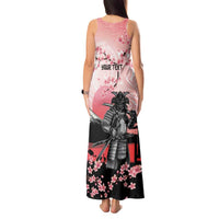 Personalised Japan Samurai Warrior Tank Maxi Dress Japanese Cherry Blossom Polynesian Pattern - Wonder Print Shop