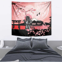 Personalised Japan Samurai Warrior Tapestry Japanese Cherry Blossom Polynesian Pattern - Wonder Print Shop