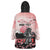 Personalised Japan Samurai Warrior Wearable Blanket Hoodie Japanese Cherry Blossom Polynesian Pattern - Wonder Print Shop