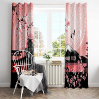 Personalised Japan Samurai Warrior Window Curtain Japanese Cherry Blossom Polynesian Pattern - Wonder Print Shop