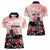 Personalised Japan Samurai Warrior Women Polo Shirt Japanese Cherry Blossom Polynesian Pattern - Wonder Print Shop