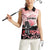 Personalised Japan Samurai Warrior Women Sleeveless Polo Shirt Japanese Cherry Blossom Polynesian Pattern - Wonder Print Shop