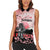 Personalised Japan Samurai Warrior Women Sleeveless Polo Shirt Japanese Cherry Blossom Polynesian Pattern - Wonder Print Shop