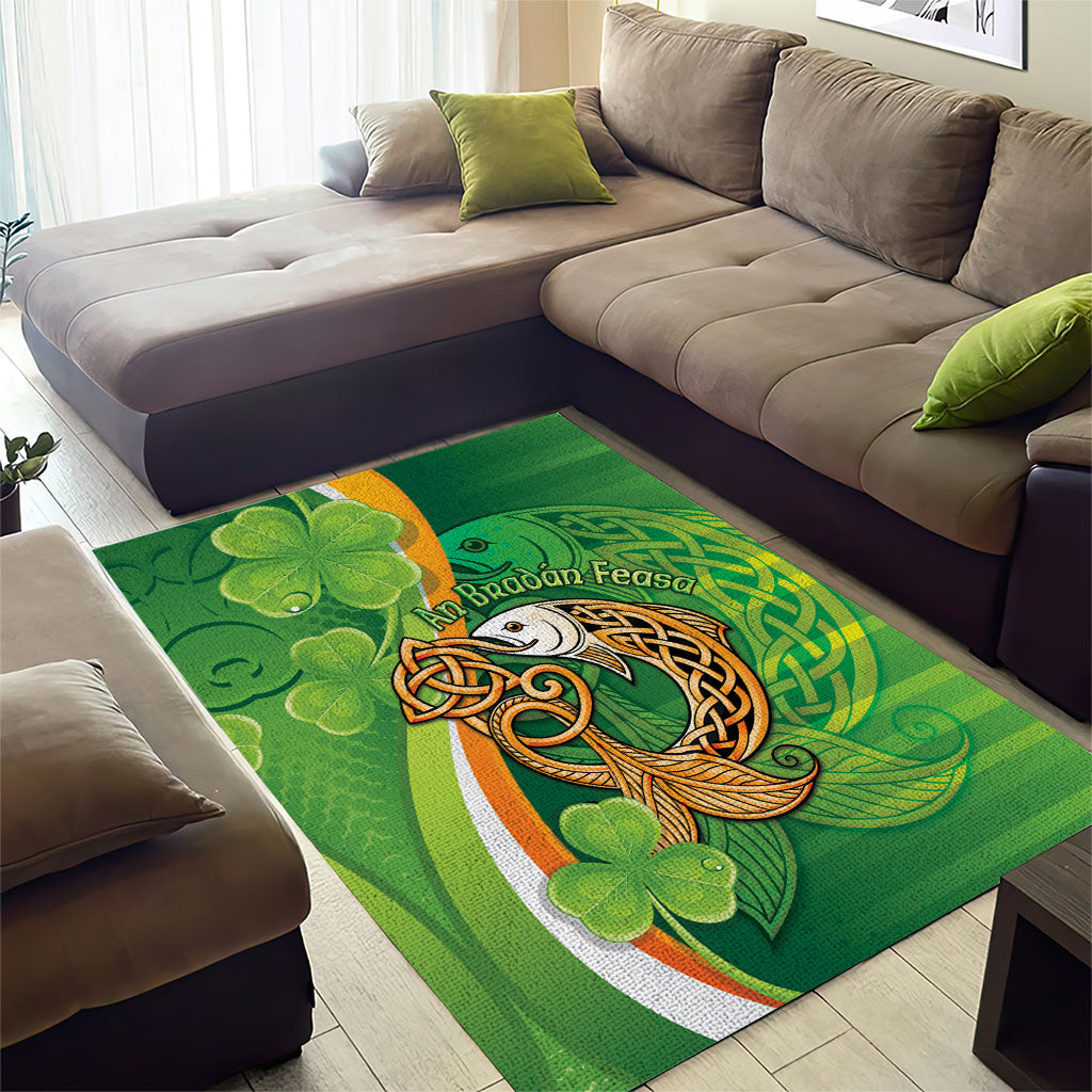 Salmon of Knowledge Ireland Area Rug Celtic Mythology An Bradan Feasa