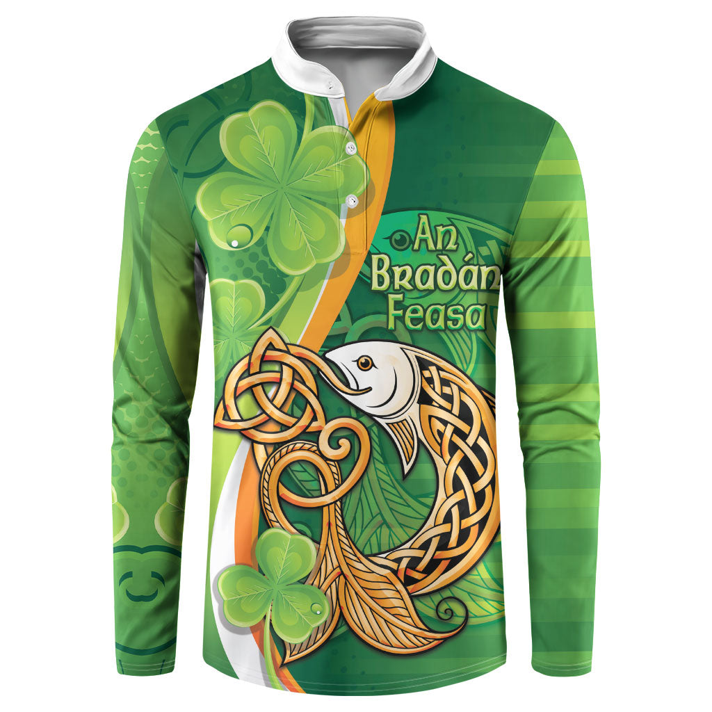 Salmon of Knowledge Ireland Button Sweatshirt Celtic Mythology An Bradan Feasa