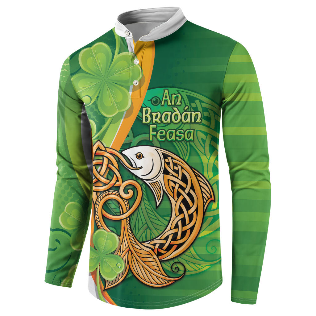 Salmon of Knowledge Ireland Button Sweatshirt Celtic Mythology An Bradan Feasa
