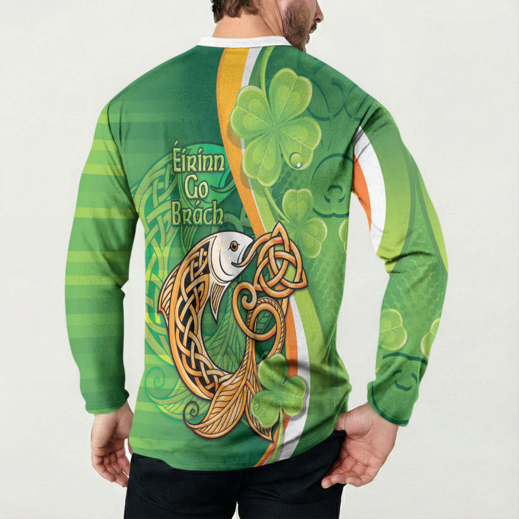 Salmon of Knowledge Ireland Button Sweatshirt Celtic Mythology An Bradan Feasa