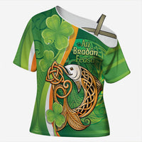 Salmon of Knowledge Ireland Cross Shoulder Shirt Celtic Mythology An Bradan Feasa