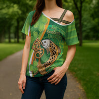 Salmon of Knowledge Ireland Cross Shoulder Shirt Celtic Mythology An Bradan Feasa