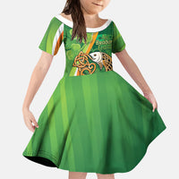 Salmon of Knowledge Ireland Kid Short Sleeve Dress Celtic Mythology An Bradan Feasa