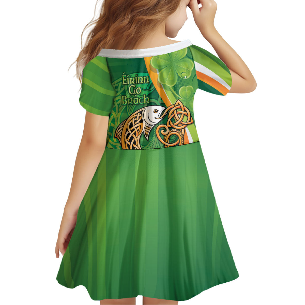 Salmon of Knowledge Ireland Kid Short Sleeve Dress Celtic Mythology An Bradan Feasa