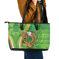 Salmon of Knowledge Ireland Leather Tote Bag Celtic Mythology An Bradan Feasa