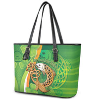 Salmon of Knowledge Ireland Leather Tote Bag Celtic Mythology An Bradan Feasa
