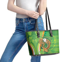 Salmon of Knowledge Ireland Leather Tote Bag Celtic Mythology An Bradan Feasa