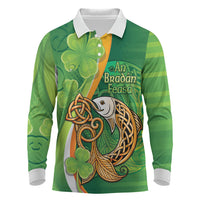 Salmon of Knowledge Ireland Long Sleeve Polo Shirt Celtic Mythology An Bradan Feasa