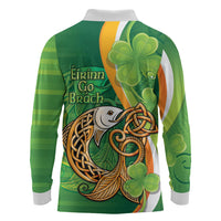 Salmon of Knowledge Ireland Long Sleeve Polo Shirt Celtic Mythology An Bradan Feasa