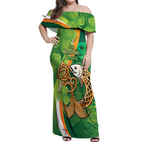 Salmon of Knowledge Ireland Off Shoulder Maxi Dress Celtic Mythology An Bradan Feasa