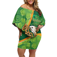 Salmon of Knowledge Ireland Off Shoulder Short Dress Celtic Mythology An Bradan Feasa