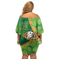 Salmon of Knowledge Ireland Off Shoulder Short Dress Celtic Mythology An Bradan Feasa