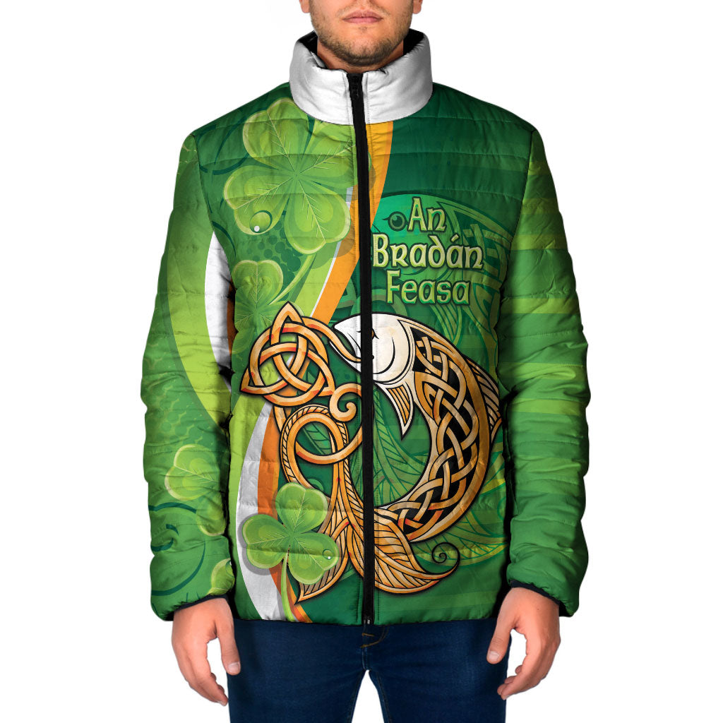 Salmon of Knowledge Ireland Padded Jacket Celtic Mythology An Bradan Feasa