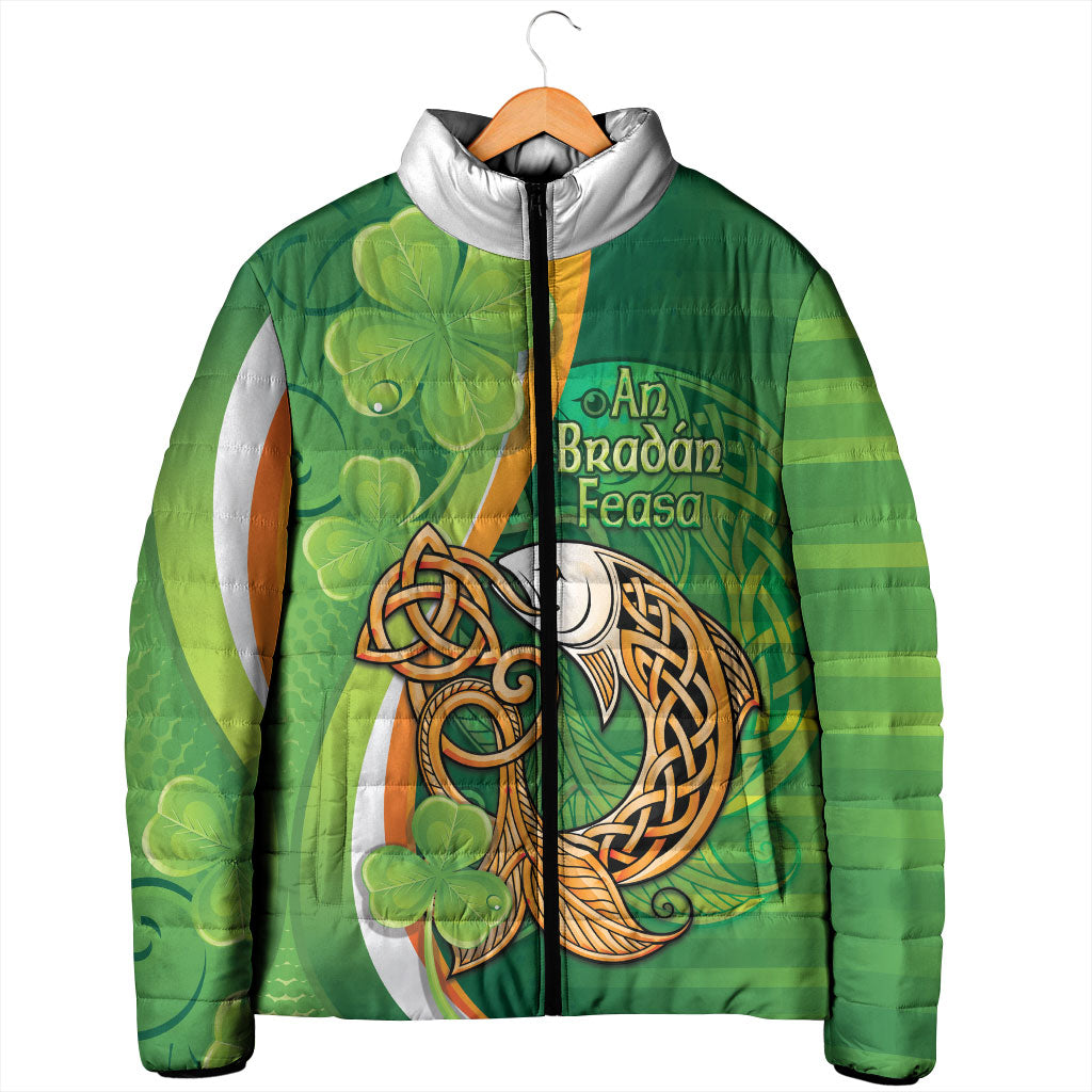 Salmon of Knowledge Ireland Padded Jacket Celtic Mythology An Bradan Feasa