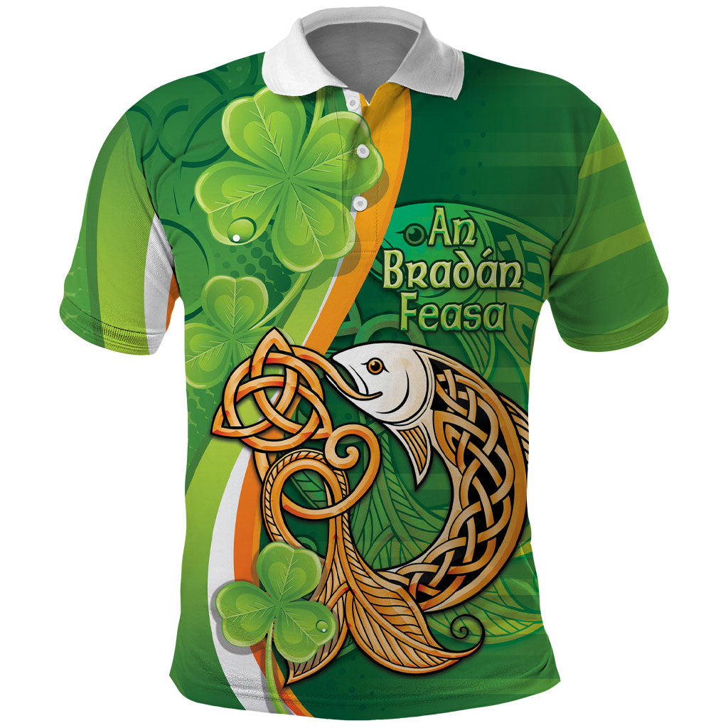 Salmon of Knowledge Ireland Polo Shirt Celtic Mythology An Bradan Feasa