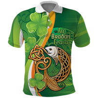 Salmon of Knowledge Ireland Polo Shirt Celtic Mythology An Bradan Feasa