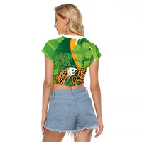 Salmon of Knowledge Ireland Raglan Cropped T Shirt Celtic Mythology An Bradan Feasa