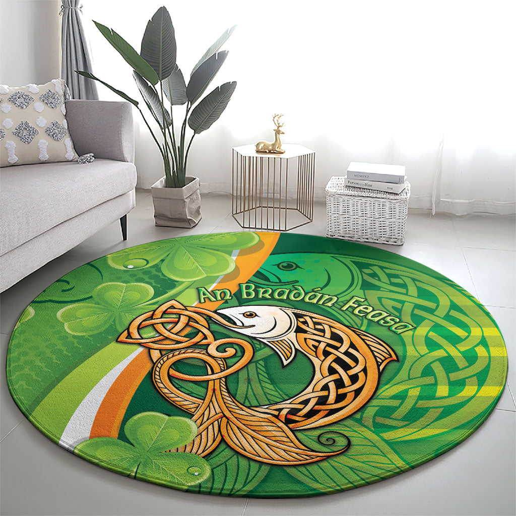 Salmon of Knowledge Ireland Round Carpet Celtic Mythology An Bradan Feasa