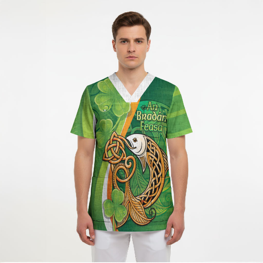 Salmon of Knowledge Ireland Scrub Top Celtic Mythology An Bradan Feasa