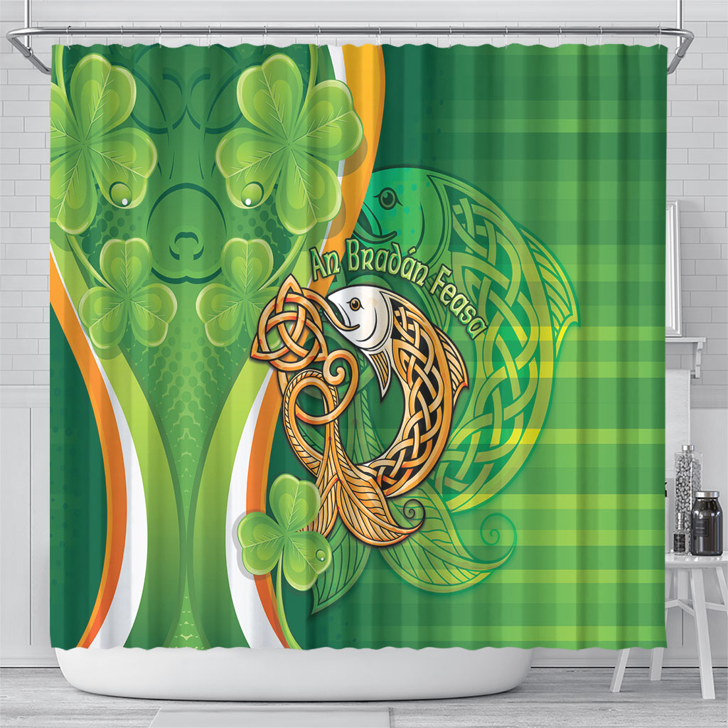 Salmon of Knowledge Ireland Shower Curtain Celtic Mythology An Bradan Feasa