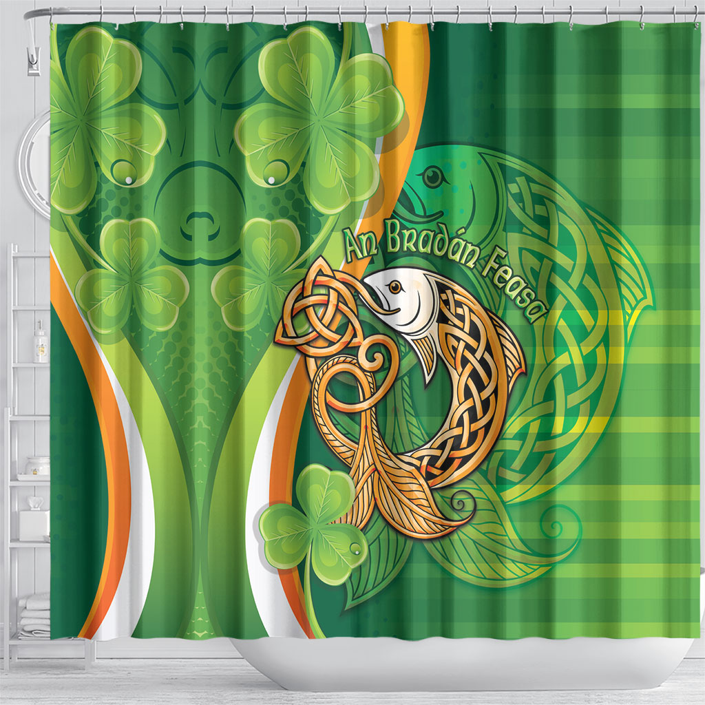 Salmon of Knowledge Ireland Shower Curtain Celtic Mythology An Bradan Feasa