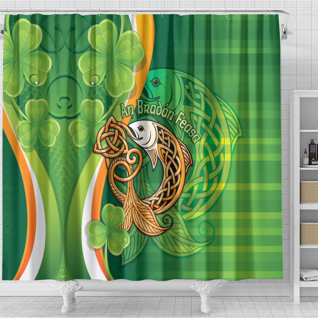 Salmon of Knowledge Ireland Shower Curtain Celtic Mythology An Bradan Feasa