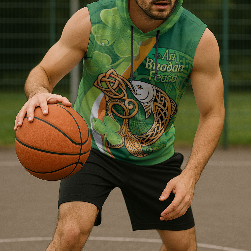Salmon of Knowledge Ireland Sleeveless Hoodie Celtic Mythology An Bradan Feasa