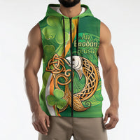 Salmon of Knowledge Ireland Sleeveless Zip Hoodie Celtic Mythology An Bradan Feasa
