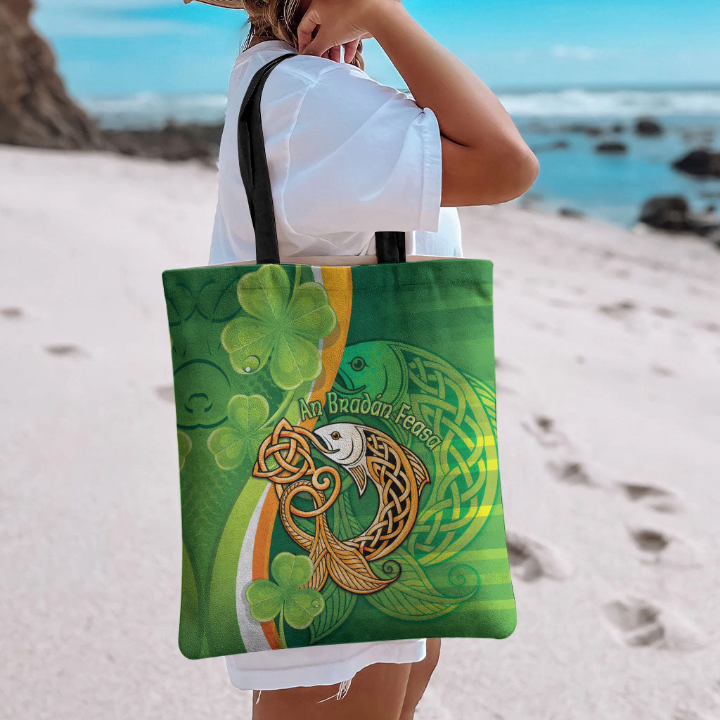 Salmon of Knowledge Ireland Tote Bag Celtic Mythology An Bradan Feasa
