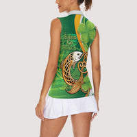 Salmon of Knowledge Ireland Women Sleeveless Polo Shirt Celtic Mythology An Bradan Feasa