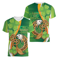 Salmon of Knowledge Ireland Women V-Neck T-Shirt Celtic Mythology An Bradan Feasa