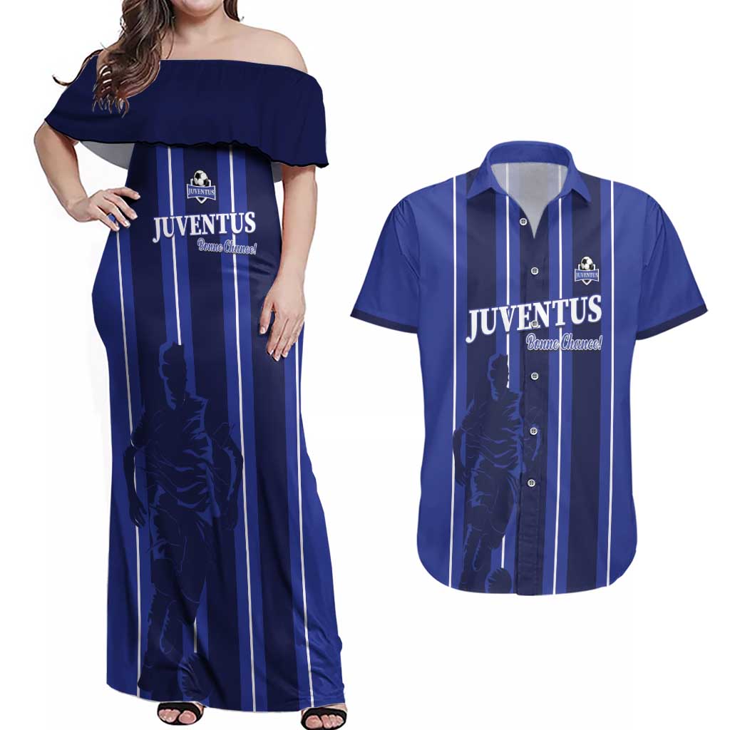 Solo Haiti Football Custom Couples Matching Off Shoulder Maxi Dress and Hawaiian Shirt Bonne Chance Les Cayes - Wonder Print Shop