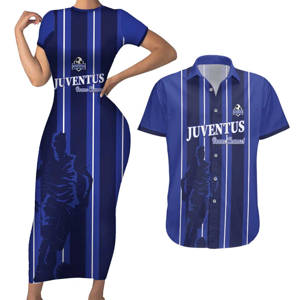 Solo Haiti Football Custom Couples Matching Short Sleeve Bodycon Dress and Hawaiian Shirt Bonne Chance Les Cayes - Wonder Print Shop