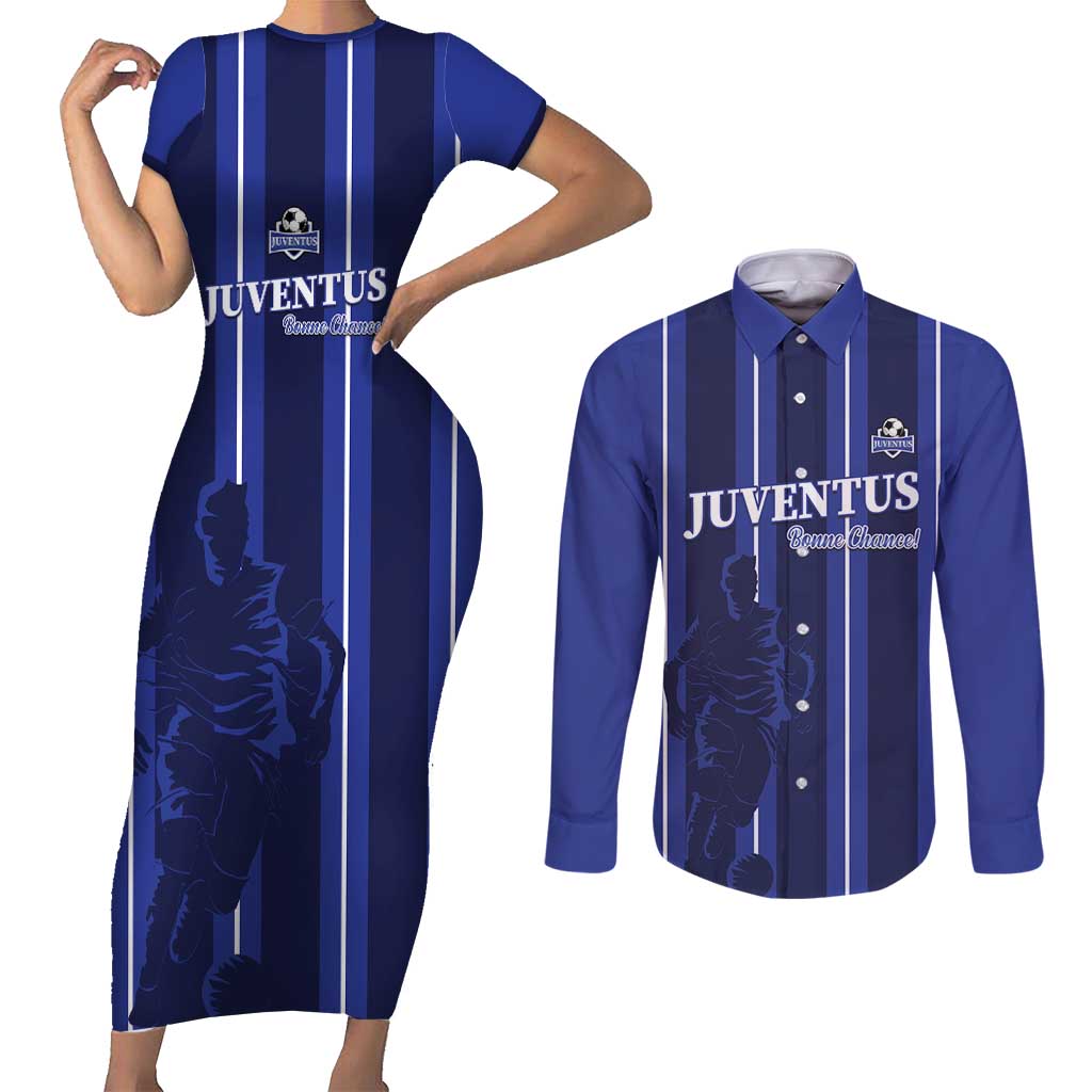 Solo Haiti Football Custom Couples Matching Short Sleeve Bodycon Dress and Long Sleeve Button Shirt Bonne Chance Les Cayes - Wonder Print Shop