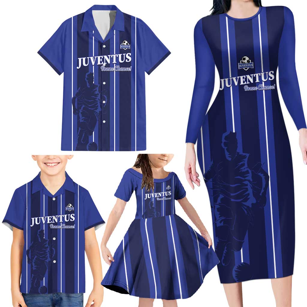 Solo Haiti Football Custom Family Matching Long Sleeve Bodycon Dress and Hawaiian Shirt Bonne Chance Les Cayes - Wonder Print Shop