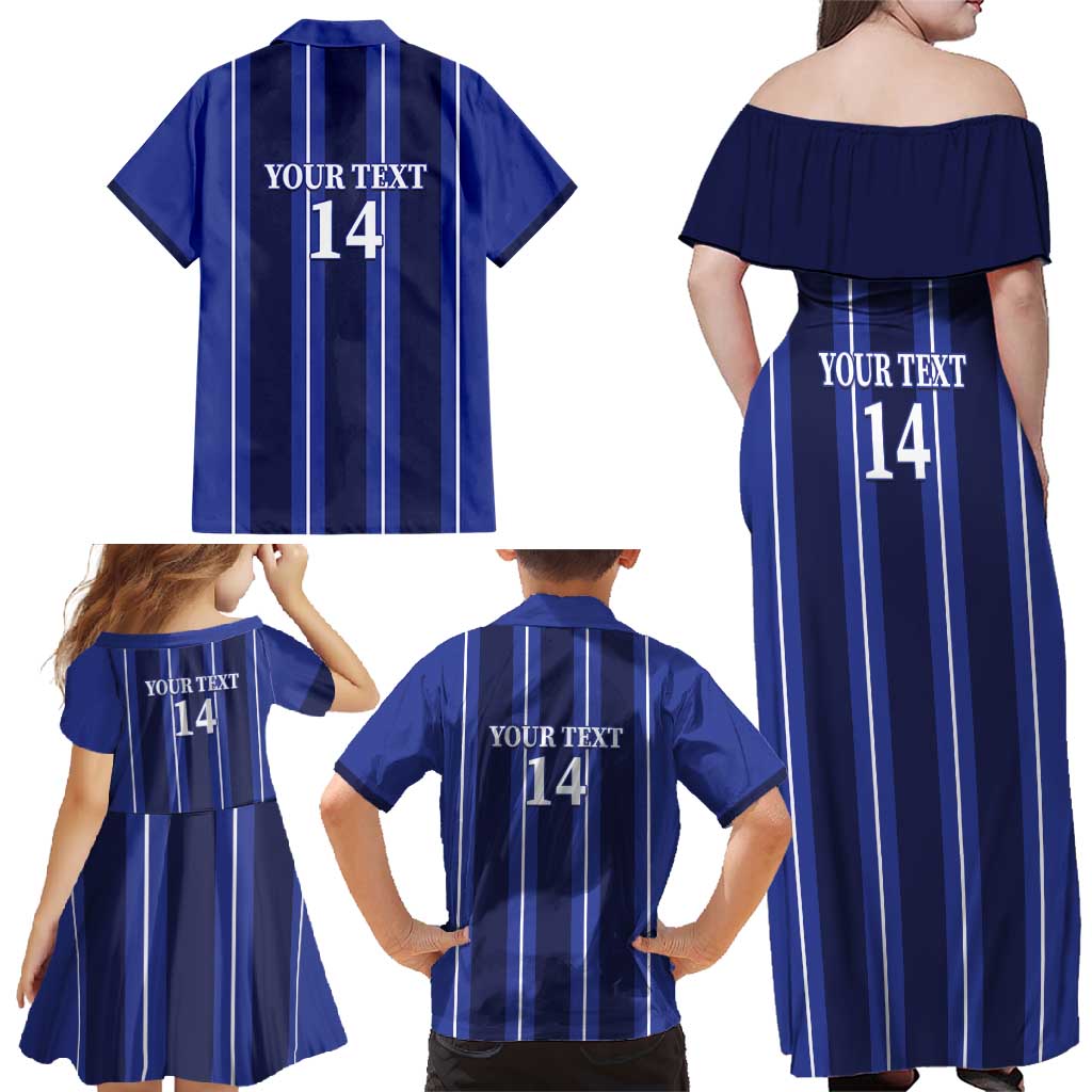 Solo Haiti Football Custom Family Matching Off Shoulder Maxi Dress and Hawaiian Shirt Bonne Chance Les Cayes - Wonder Print Shop