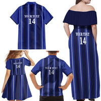 Solo Haiti Football Custom Family Matching Off Shoulder Maxi Dress and Hawaiian Shirt Bonne Chance Les Cayes - Wonder Print Shop