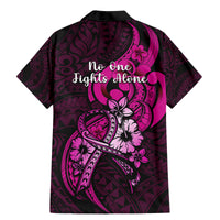 Polynesia Breast Cancer Awareness Family Matching Mermaid Dress and Hawaiian Shirt Think Pink Polynesian Ribbon Black Version - Wonder Print Shop