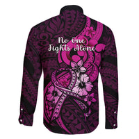 Polynesia Breast Cancer Awareness Family Matching Puletasi Dress and Hawaiian Shirt Think Pink Polynesian Ribbon Black Version - Wonder Print Shop