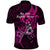 Polynesia Breast Cancer Awareness Polo Shirt Think Pink Polynesian Ribbon Black Version - Wonder Print Shop