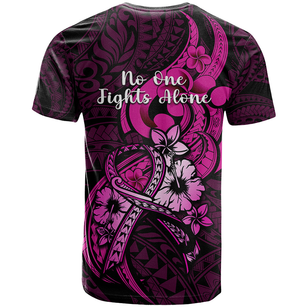 Polynesia Breast Cancer Awareness T Shirt Think Pink Polynesian Ribbon Black Version - Wonder Print Shop