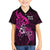Personalised Polynesia Breast Cancer Awareness Kid Hawaiian Shirt Think Pink Polynesian Ribbon Black Version - Wonder Print Shop